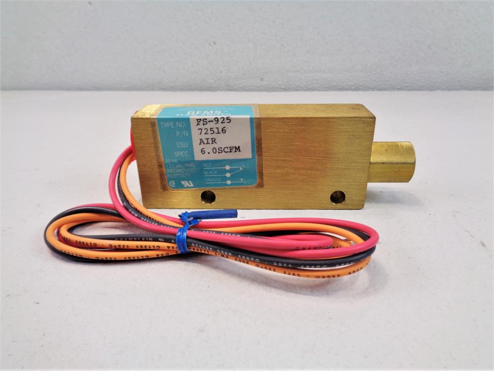 IMO Gems Sensor Piston-Type Flow Switch, FS-925, 72516, Brass